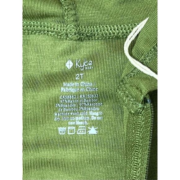 Kyte Baby Infant Olive Green Hooded Jersey Romper Bamboo Long Sleeve 2T Fall NWT - Picture 4 of 8